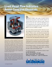 Thumbnail of document Data Sheet - Teflon-Lined Industrial Sight Flow Indicator